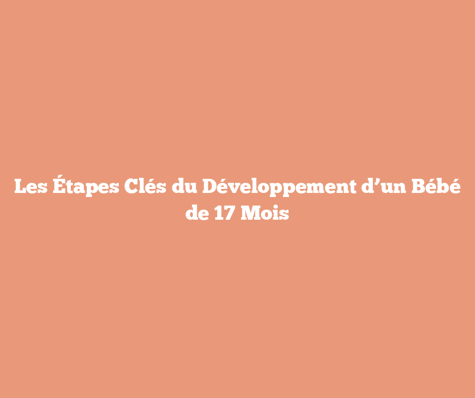 Les Étapes Clés du Développement d’un Bébé de 17 Mois