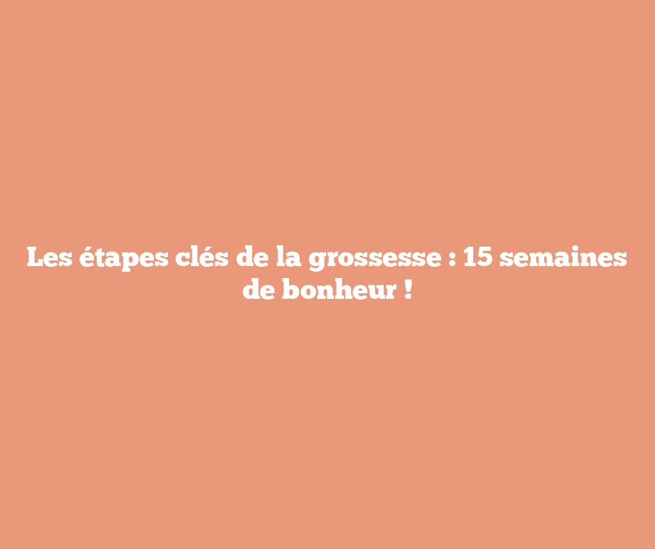 Les étapes clés de la grossesse : 15 semaines de bonheur !